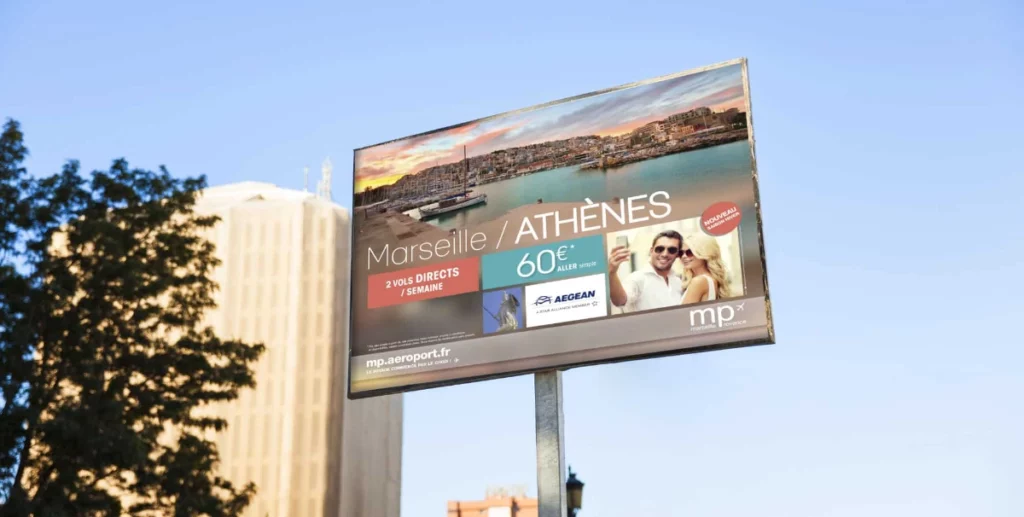 Publicité pour l'aéroport Marseille Provence