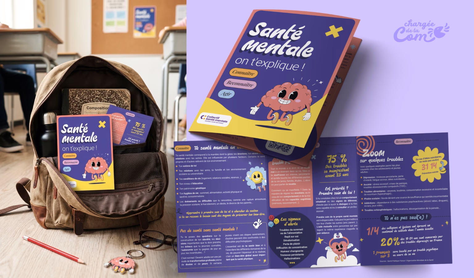 Graphiste en santé et soin : le dépliant en santé mentale