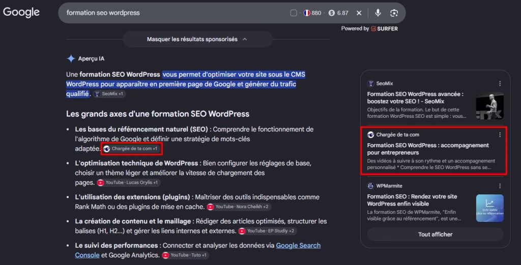 formation seo wordpress IA 2026